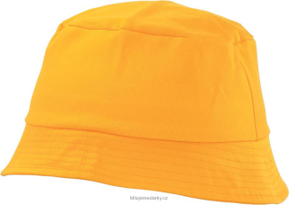 Jednoduchý žlutý bílý plátěný klobouk, vhodný pro děti i dospělé, balení 10 ks