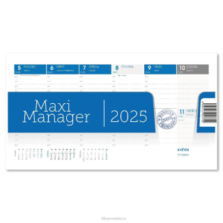 MAXI MANAGERERSKÝ modrý 2025 stolní kalendář, 1 ks