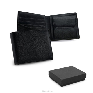 Kožená peněženka s blokováním RFID, černá