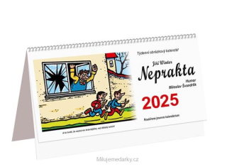 Stolní týdenní kalendář NEPRAKTA - ŠVANDRLÍK 2025, 1 ks