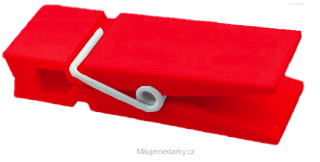 Nalepovací memory klip na spisy - červený kolíček