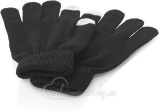 Černé dámské rukavice pro dotykový display S/M